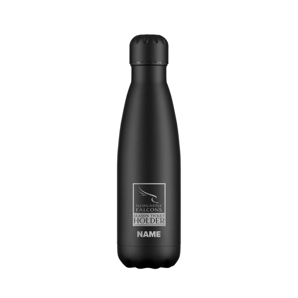 Falcons Season Engraved Water Bottle - Black